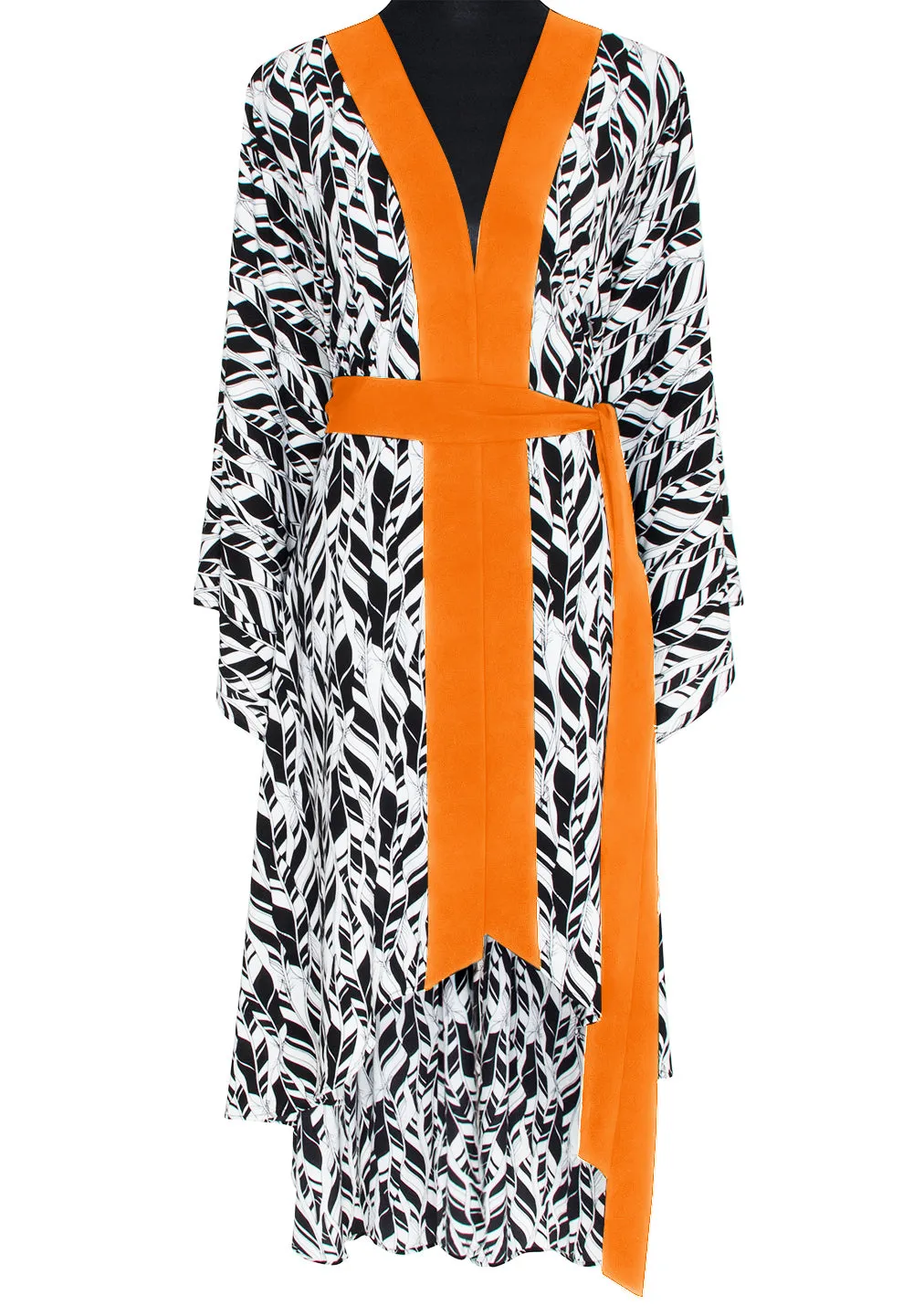 Tulum – Feathers Kimono Skull (Neon Orange)