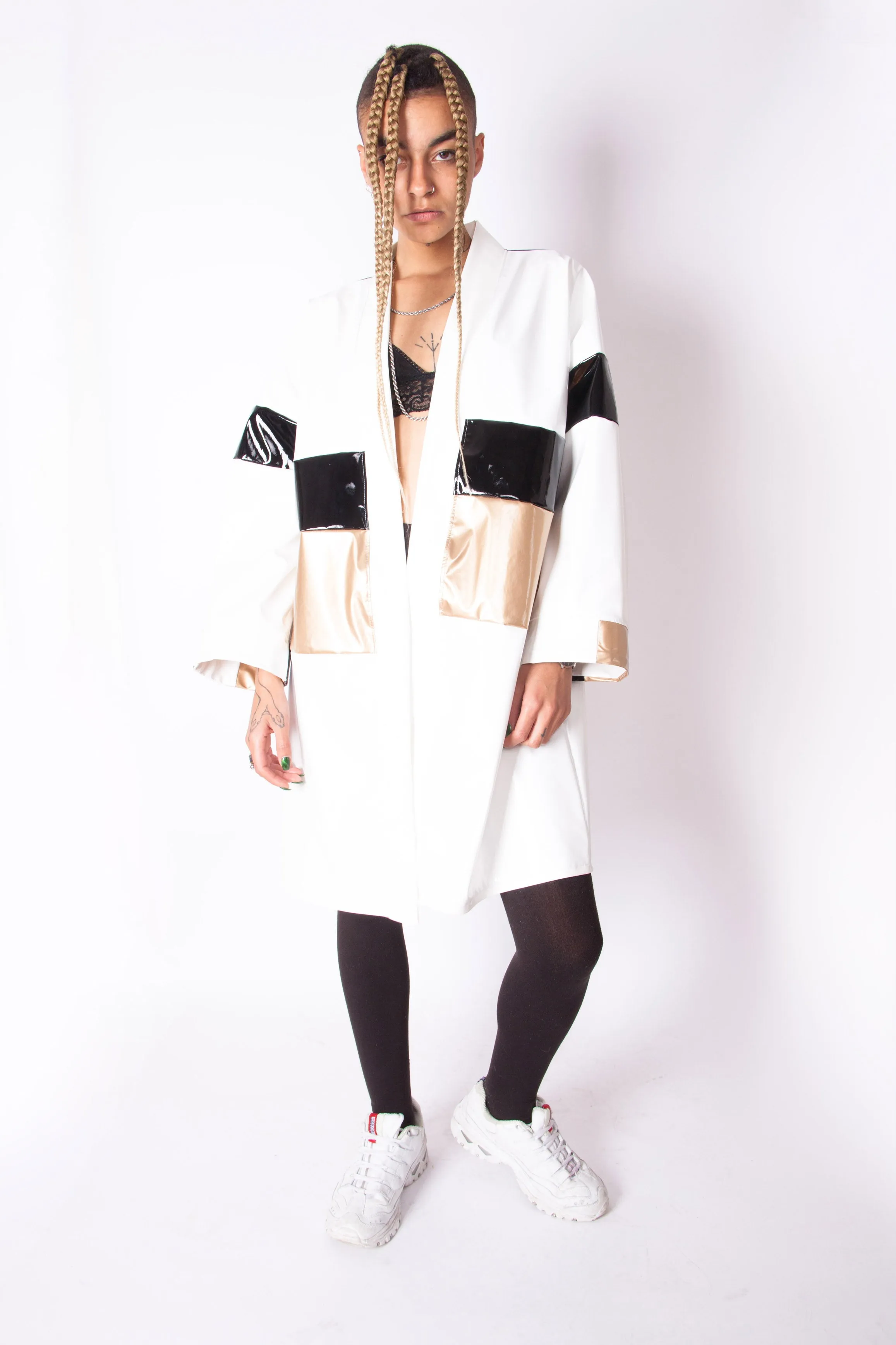 Vintage Reworked PVC Kimono-Style Jacket