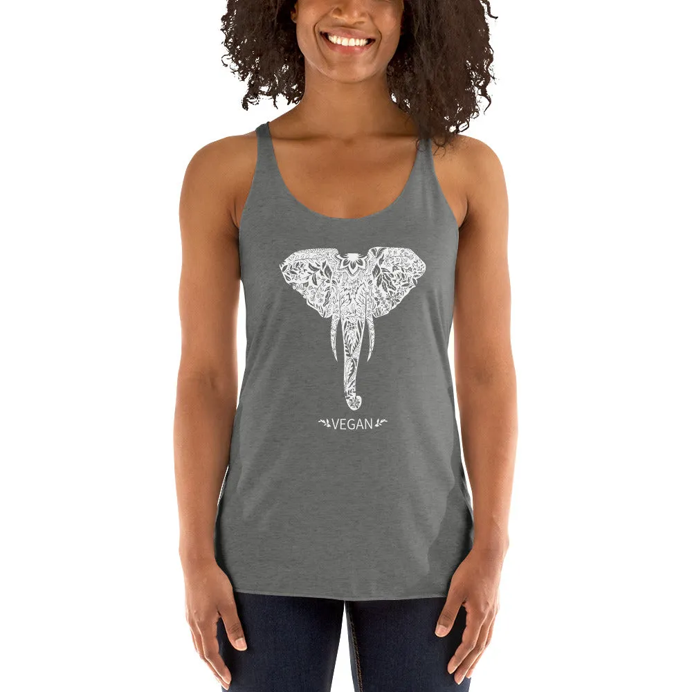 Women's Racerback Elephant Vegan Tank