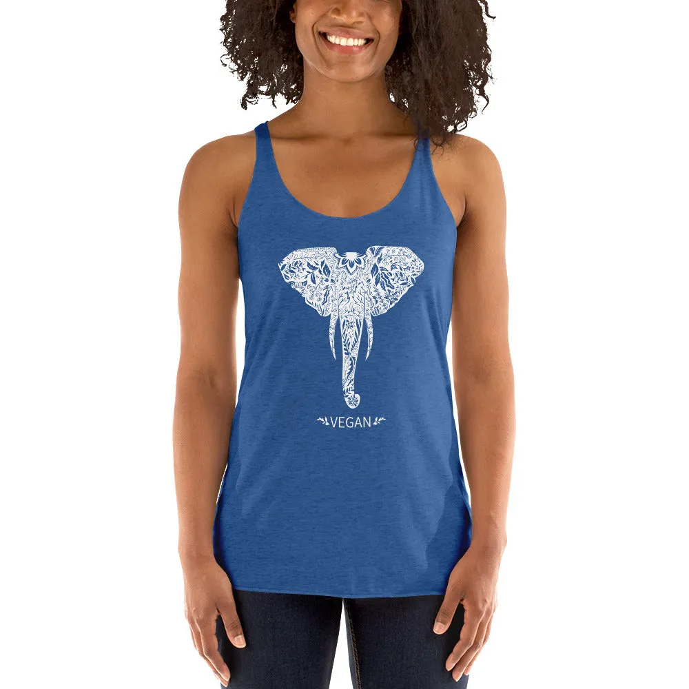 Women's Racerback Elephant Vegan Tank