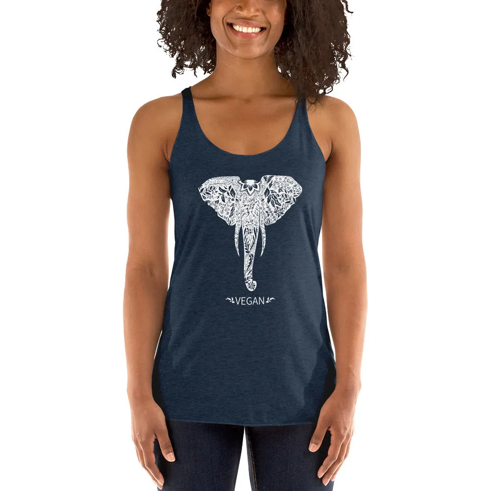 Women's Racerback Elephant Vegan Tank