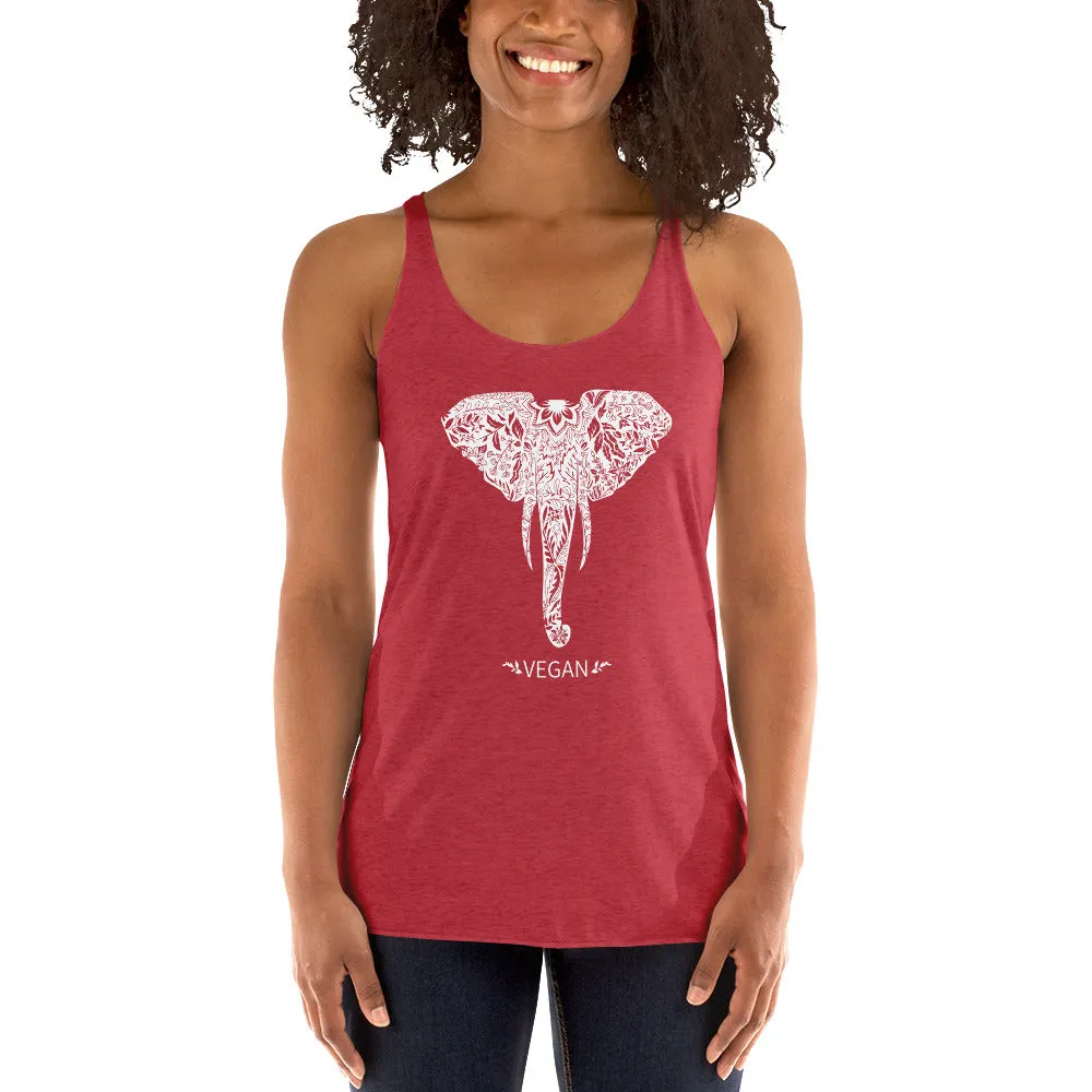 Women's Racerback Elephant Vegan Tank