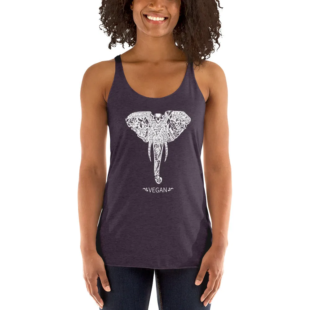 Women's Racerback Elephant Vegan Tank