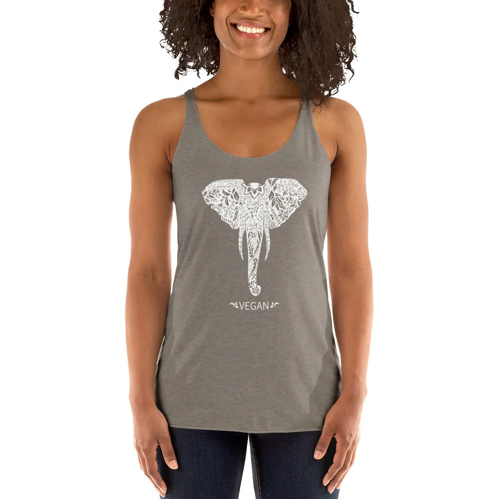 Women's Racerback Elephant Vegan Tank