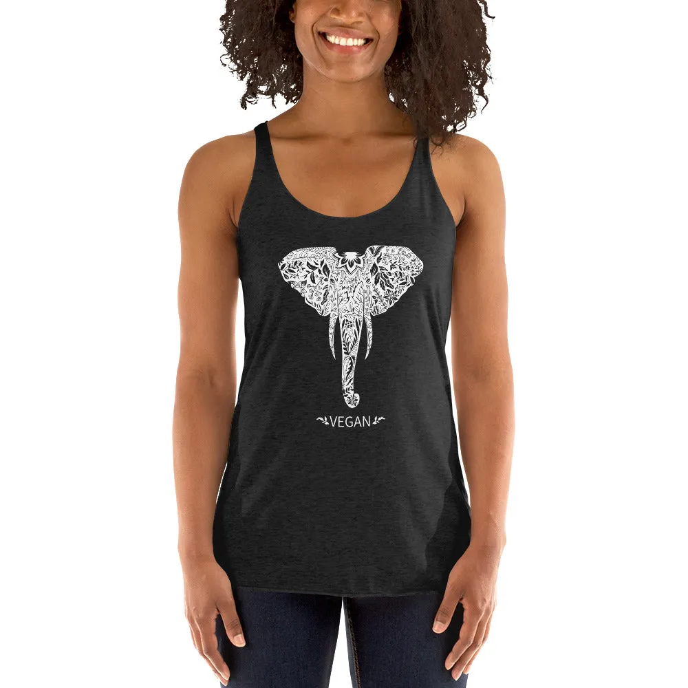 Women's Racerback Elephant Vegan Tank