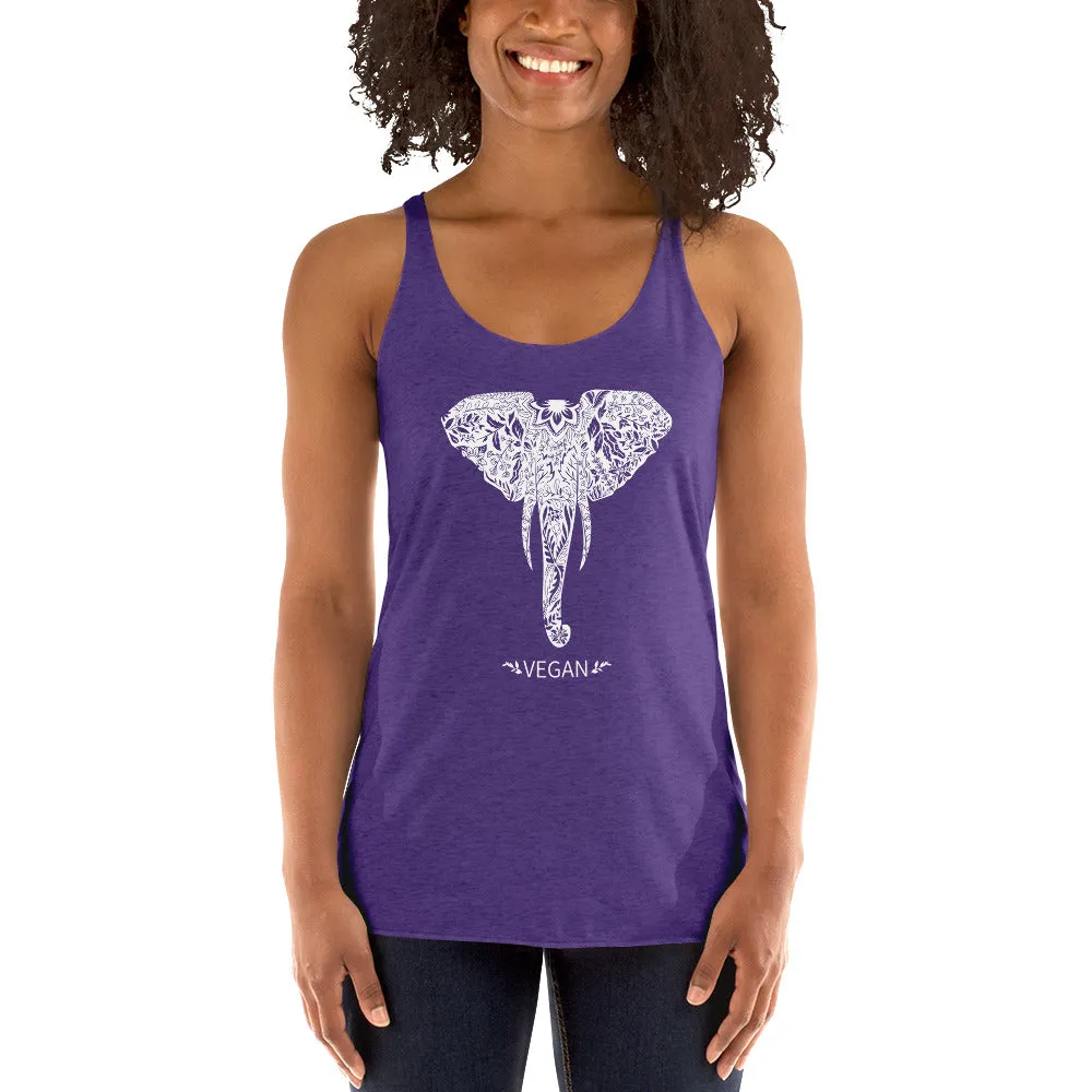 Women's Racerback Elephant Vegan Tank